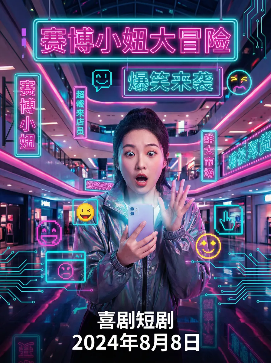 香港三级理论片 搞笑喜剧短剧 - 赛博小妞大冒险海报